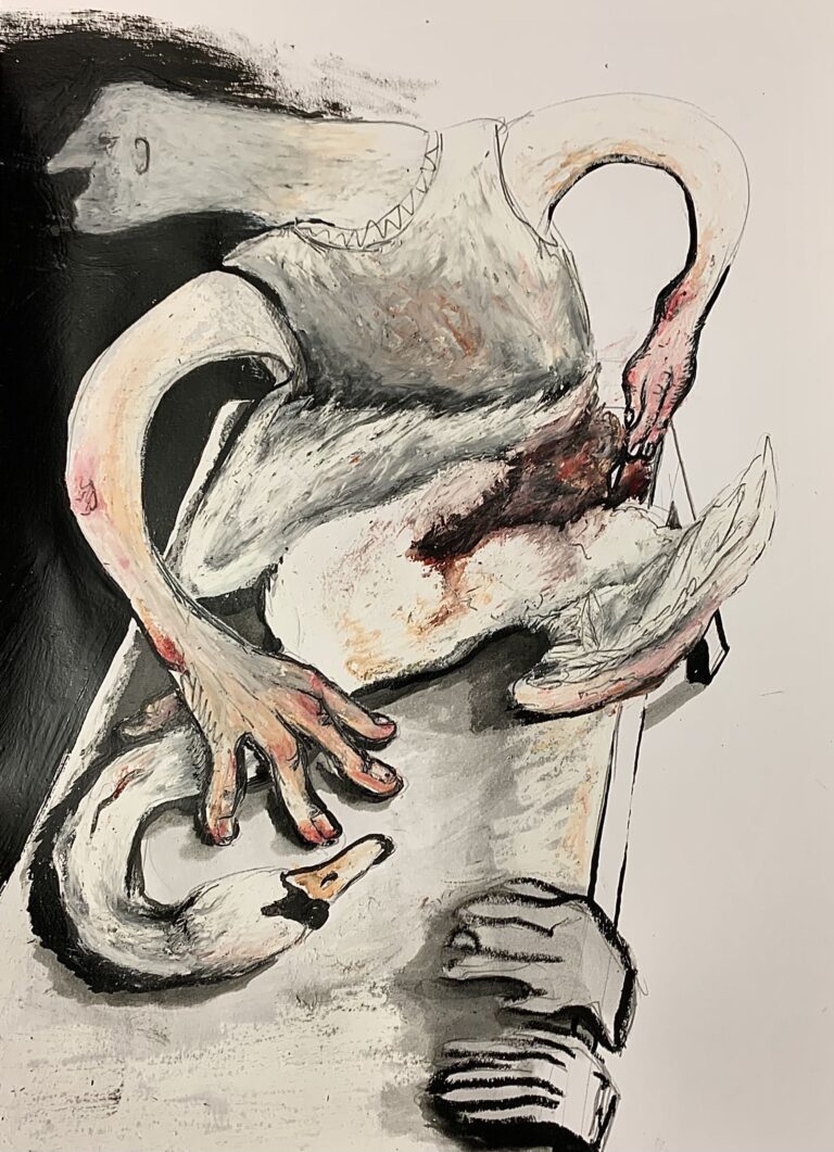 „Sektion II“
Ink and Oil Pastels on Paper, 29.7×21cm, 2024