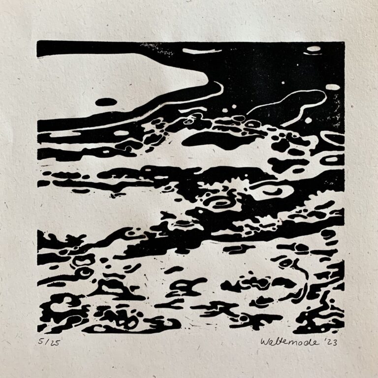„Maridalsvannet in Winter“
Linoprint on Paper, Print: 15×15cm, 2023