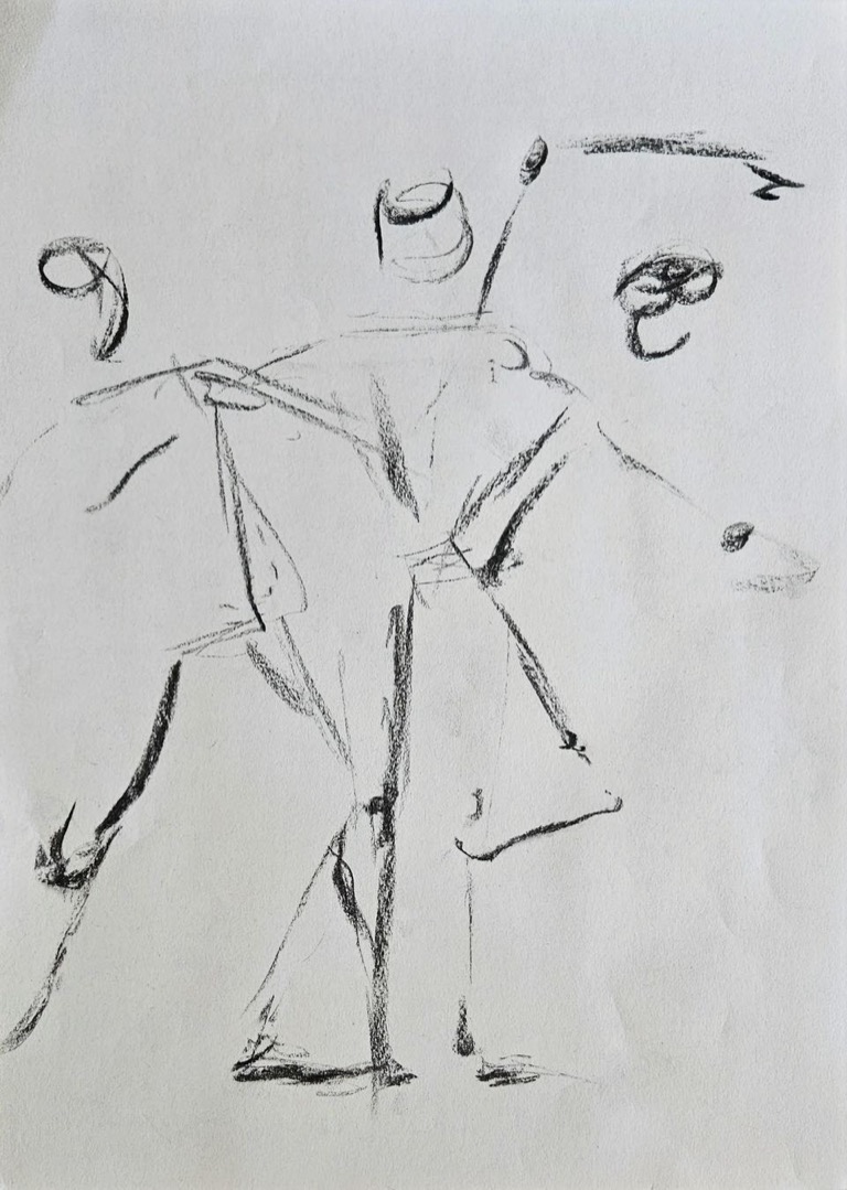 "Palucca II"
Chalk Cole on Paper, 59×42cm, 2022