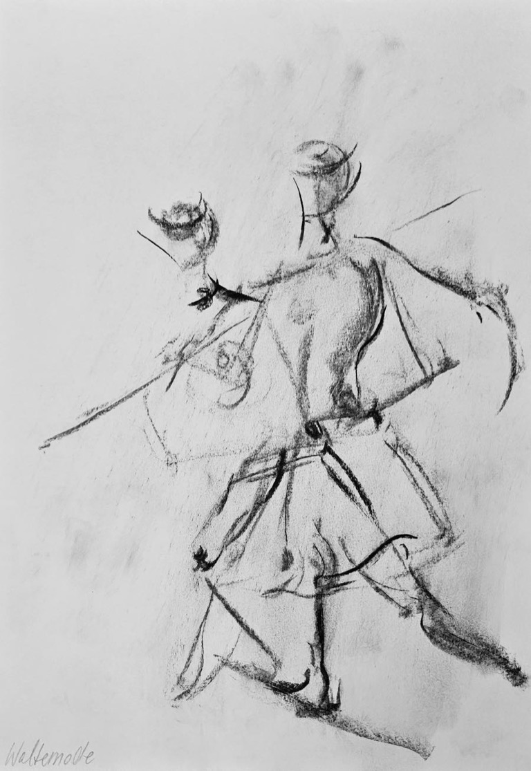 "Palucca IIII"
Chalk Cole on Paper, 59×42cm, 2022