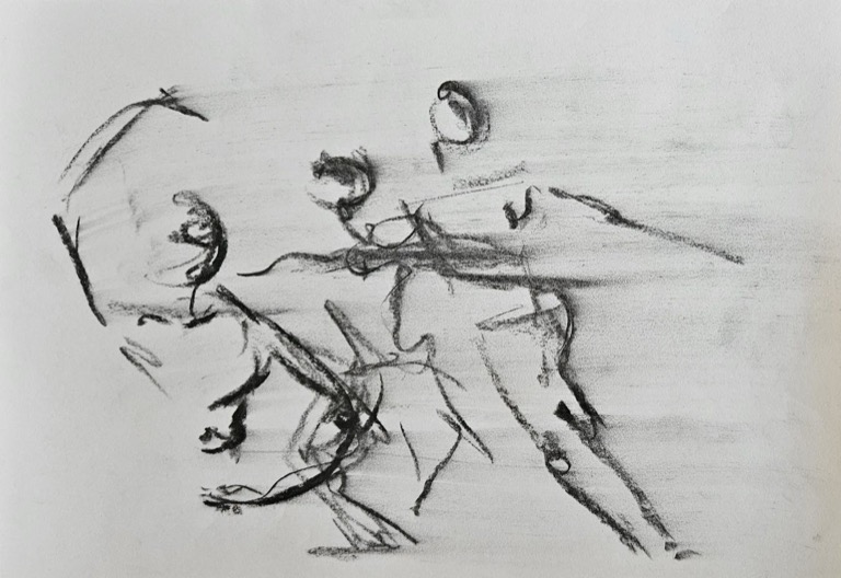 "Palucca V"
Chalk Cole on Paper, 59×42cm, 2022