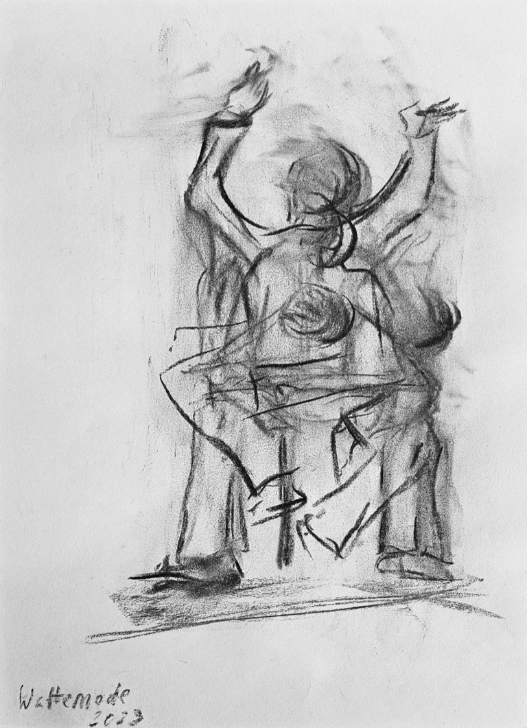 "Palucca VI"
Chalk Cole on Paper, 59×42cm, 2022