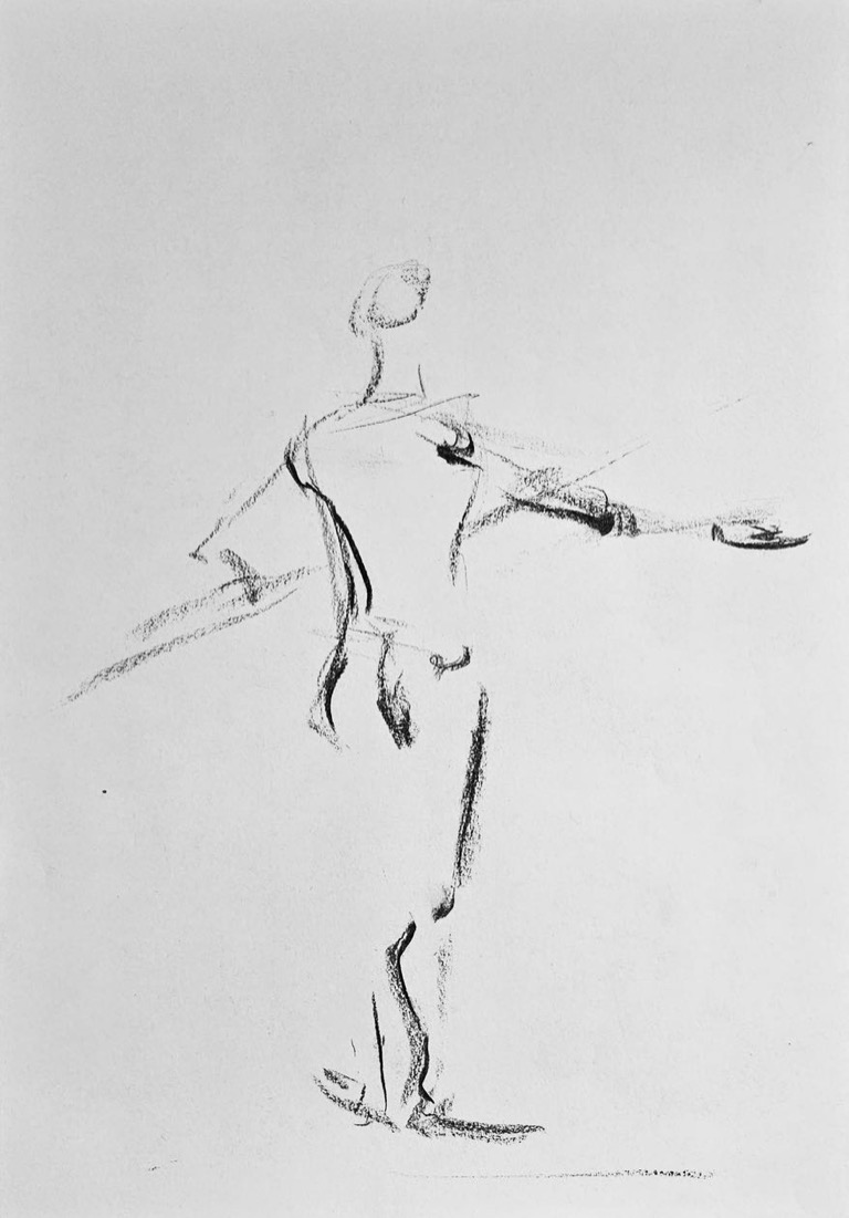 "Palucca I"
Chalk Cole on Paper, 59×42cm, 2022