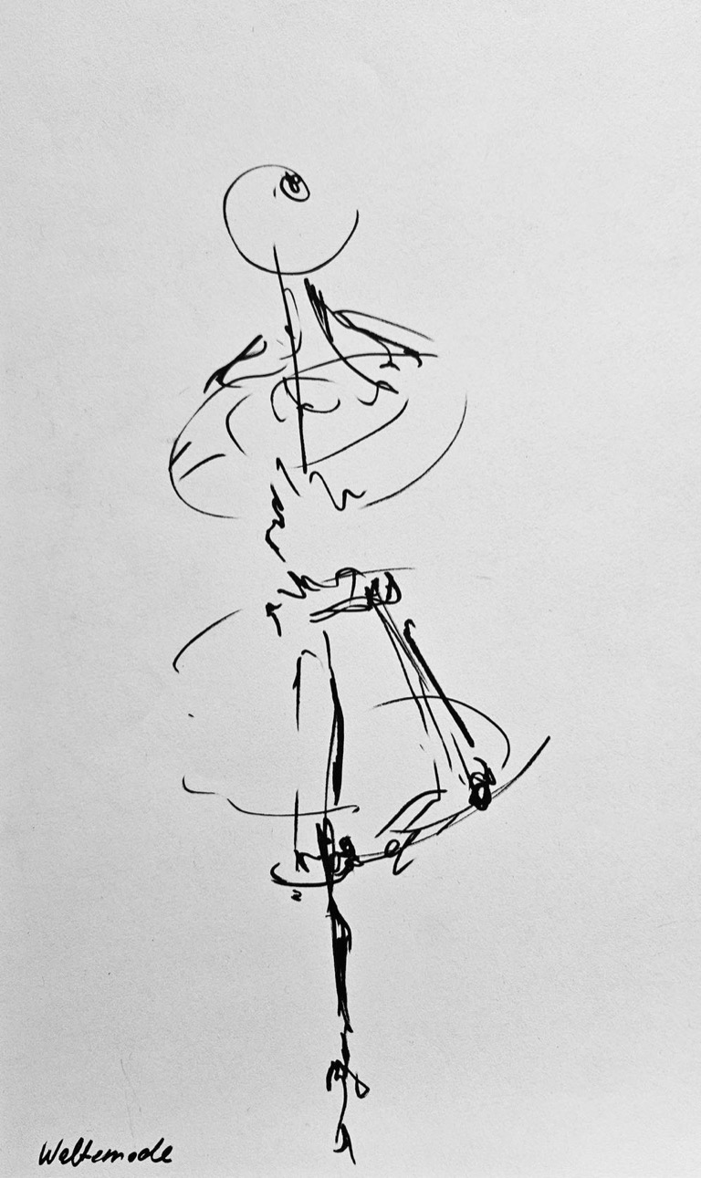 "Palucca VII"
Pen on Paper, 59×42cm, 2022