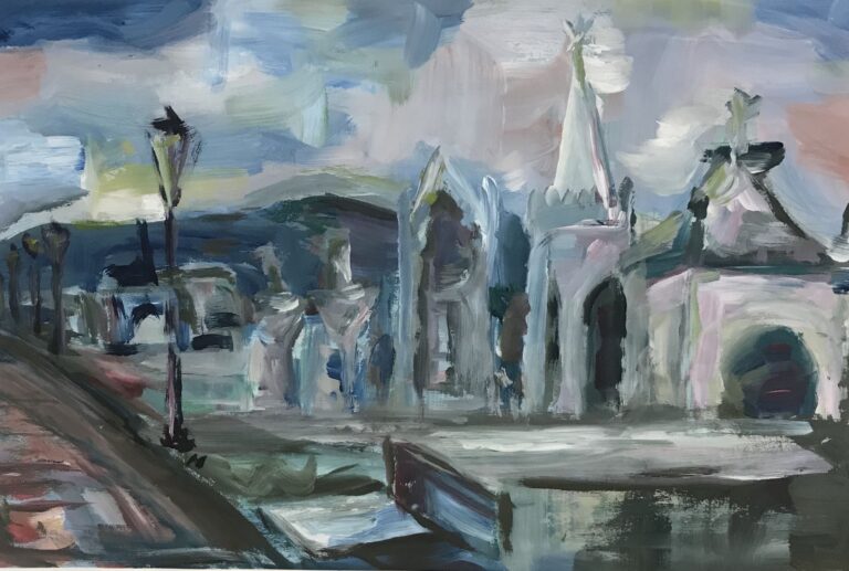 „Cemetery“
Acryl on Paper, 42×59cm, 2019
Sold