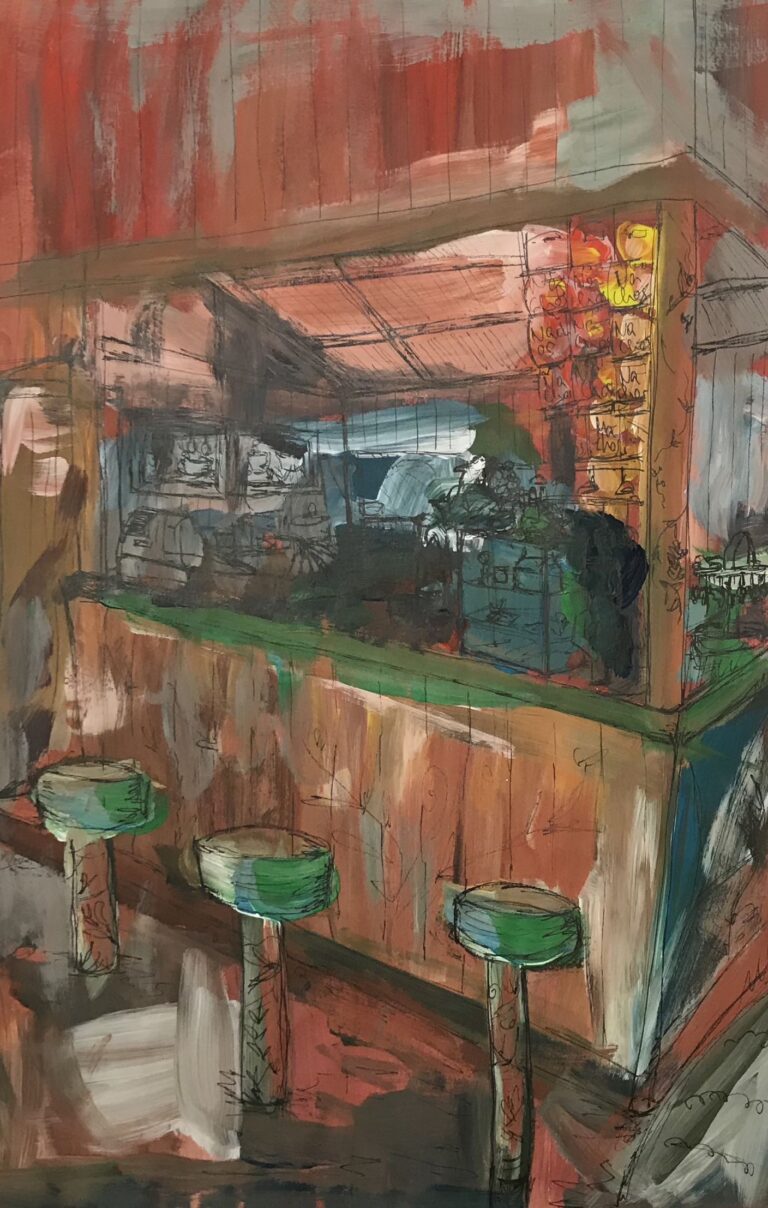 „Bar“
Acryl on Paper, 59×40cm, 2019
Available to Buy