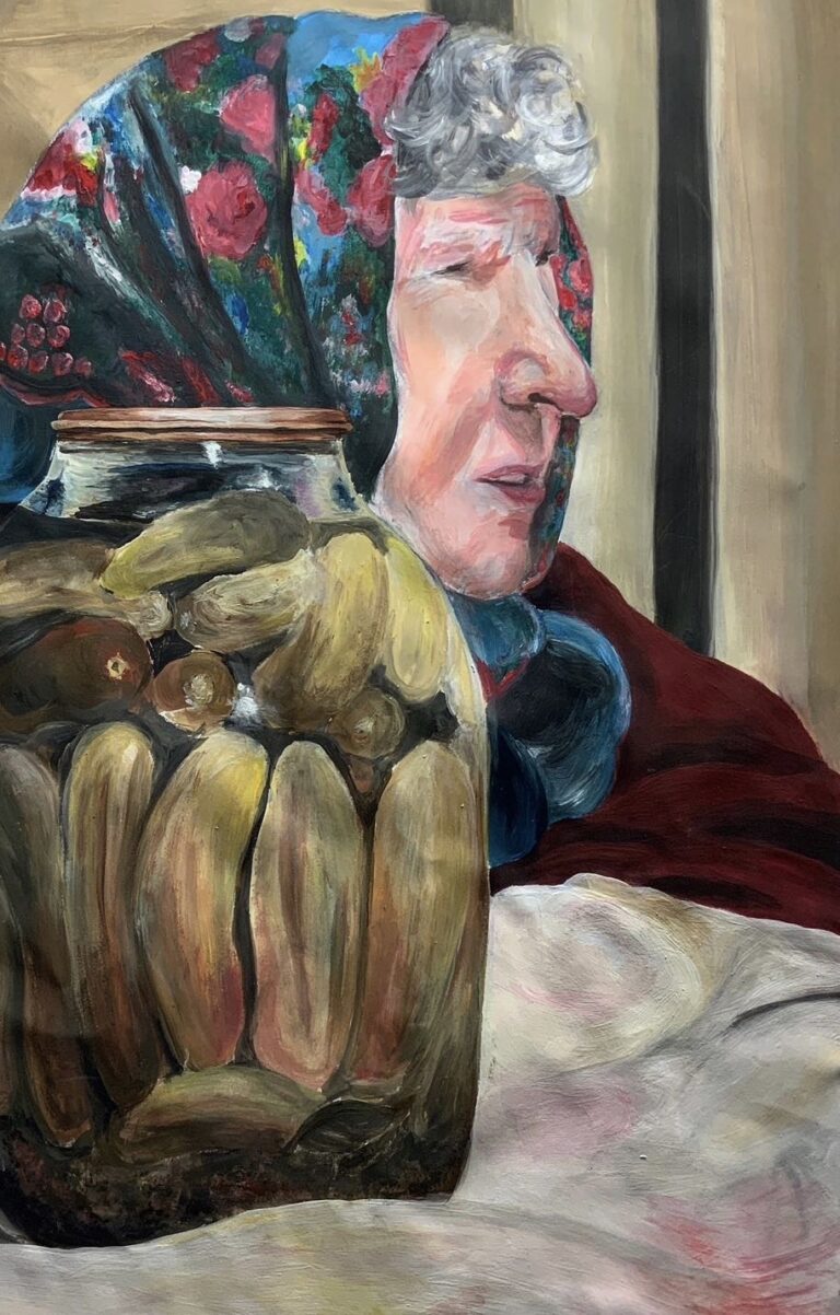 „Pickle Lady“
Acryl on Paper, 59×42cm, 2019
