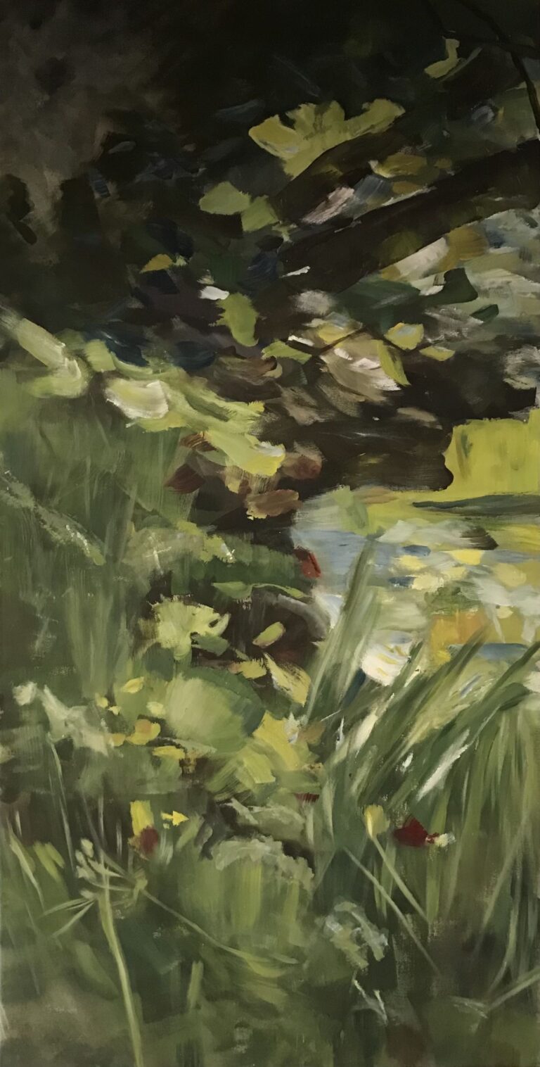„By the Pond“
Acryl on Canvas, 180×91cm, 2021
Available to Buy