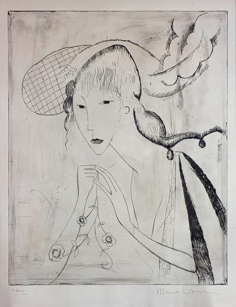 Graphic Imitation Painting, Acryl on Cotton Nettle, 300×180cm, 2024
Reference: „The Beautiful Scottish Girl (La Belle Ècossaise)“, Etching on Paper, 24.6×19.6cm, 1913