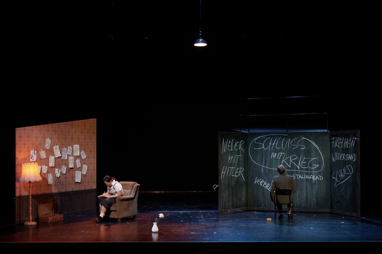 Stage design for "Die Weiße Rose" (Version 1967) by Udo Zimmermann at Staatsschauspiel Dresden, 2025