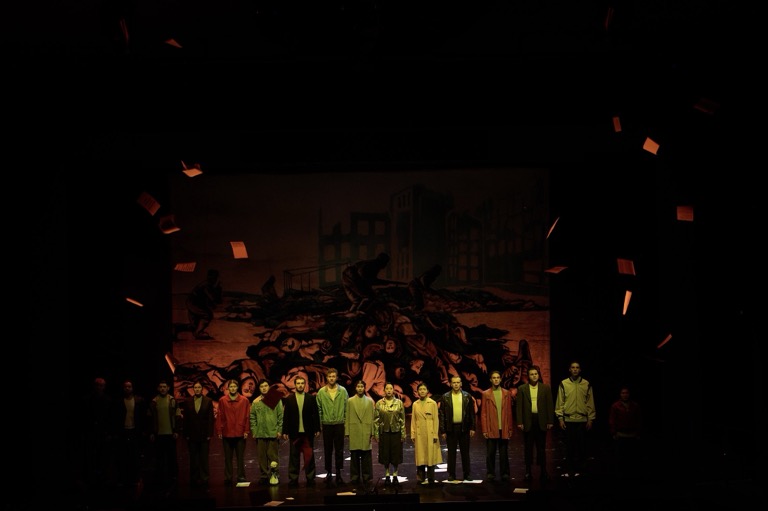 Stage design for "Die Weiße Rose" (Version 1967) by Udo Zimmermann at Staatsschauspiel Dresden, 2025